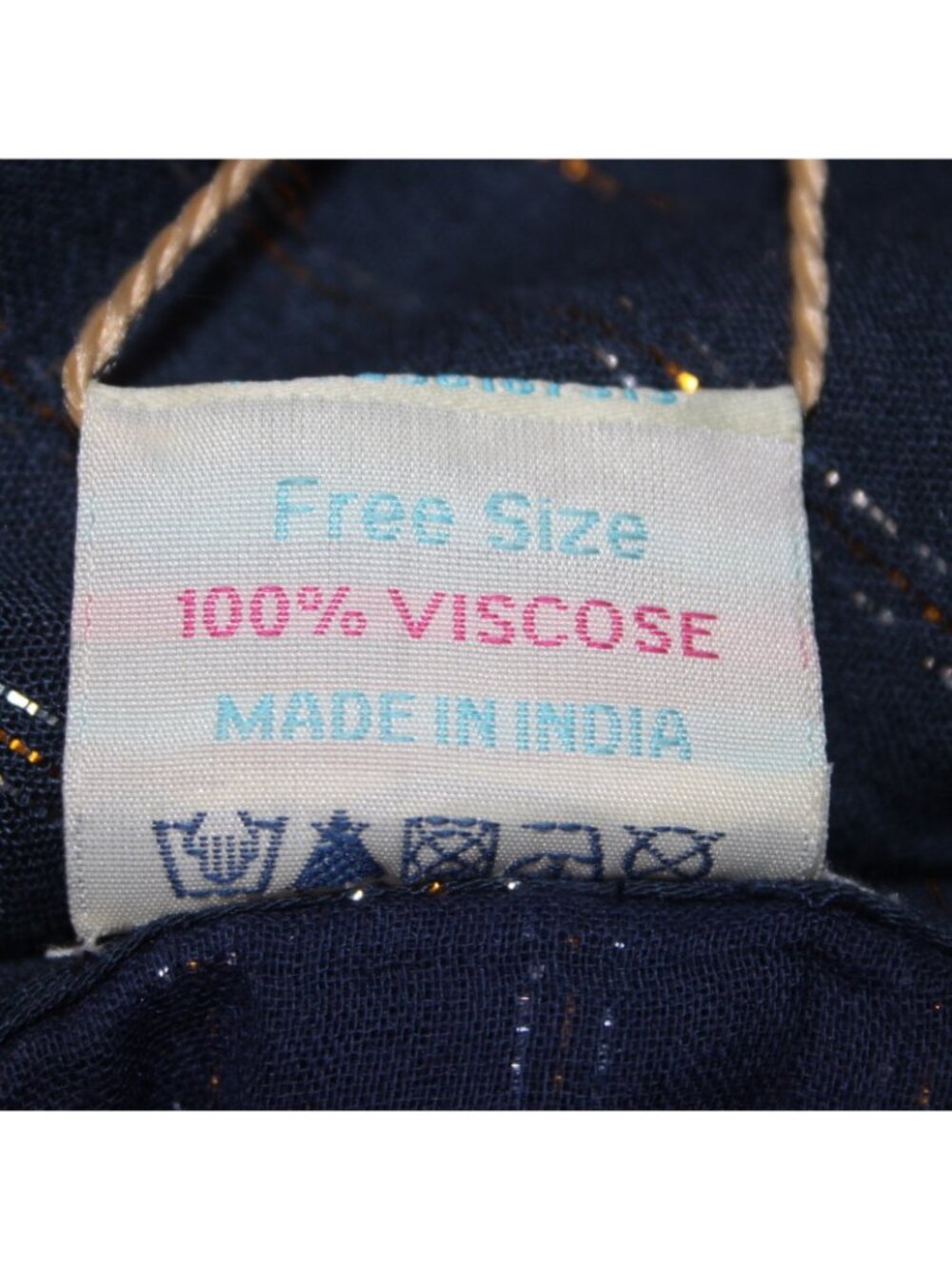Palak Dress NEW Moda Polak Sz Free Size Navy Blue Embroid Sequin 100% Viscose - Picture 8 of 10